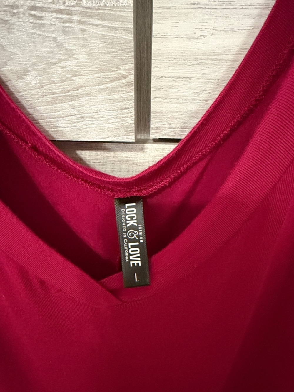 Women's V-Neck Tunic Top in Raspberry - Picture 3 of 7